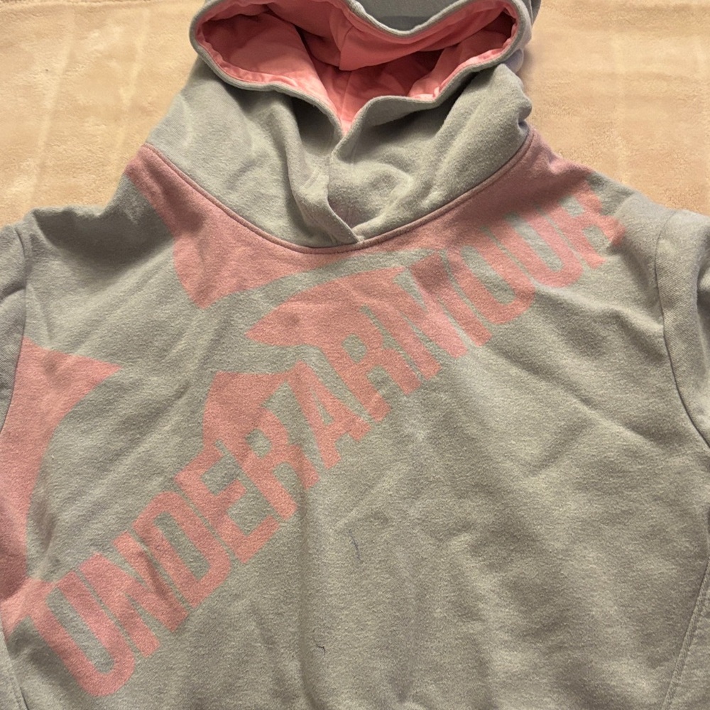 *2*Under Armour Pink Logo Gray Hoodie